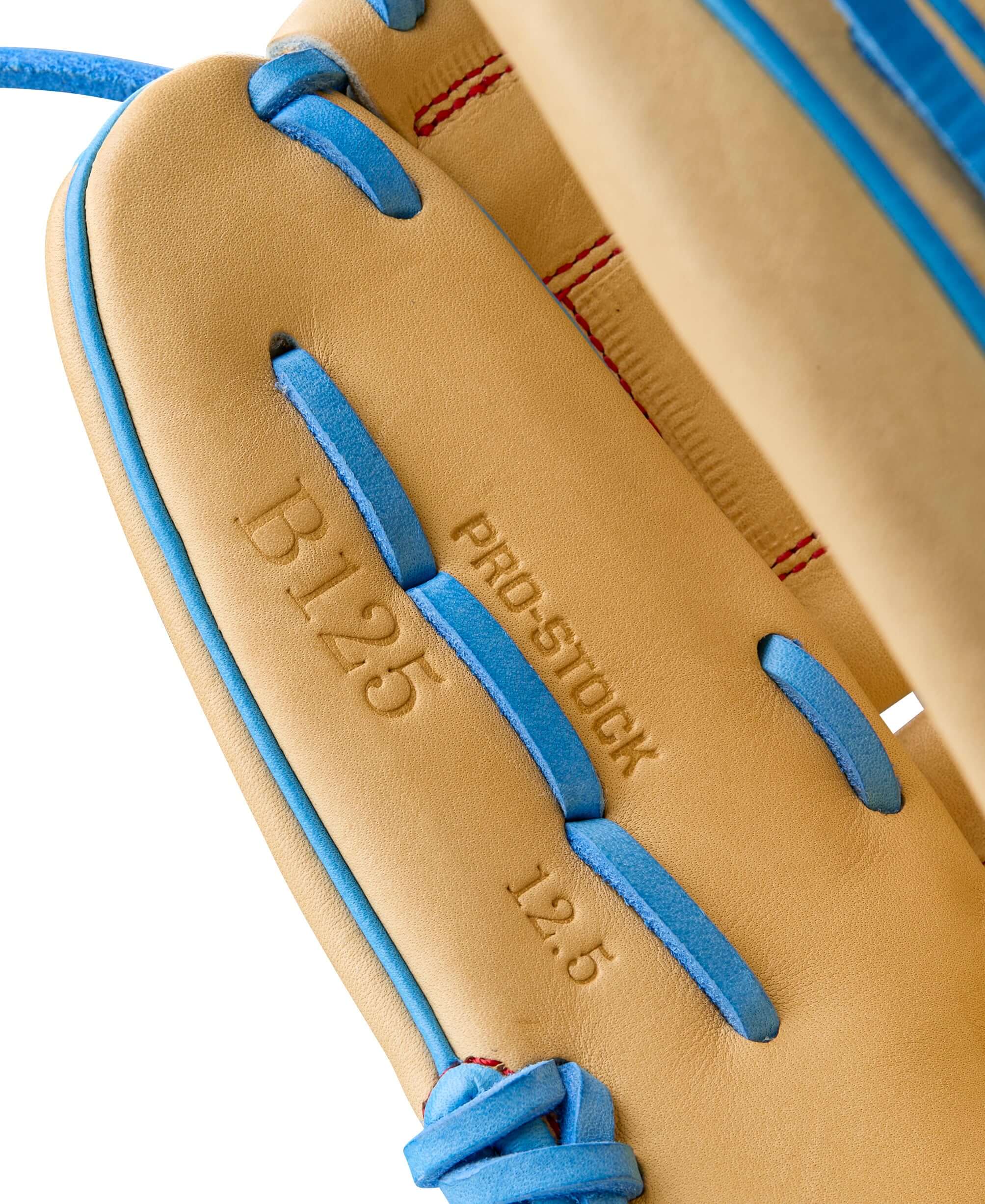Wilson Summer 2025 A2000 B125 Pitcher's Baseball Glove Blonde/Sky Blue/Red 12.5" - Image 8