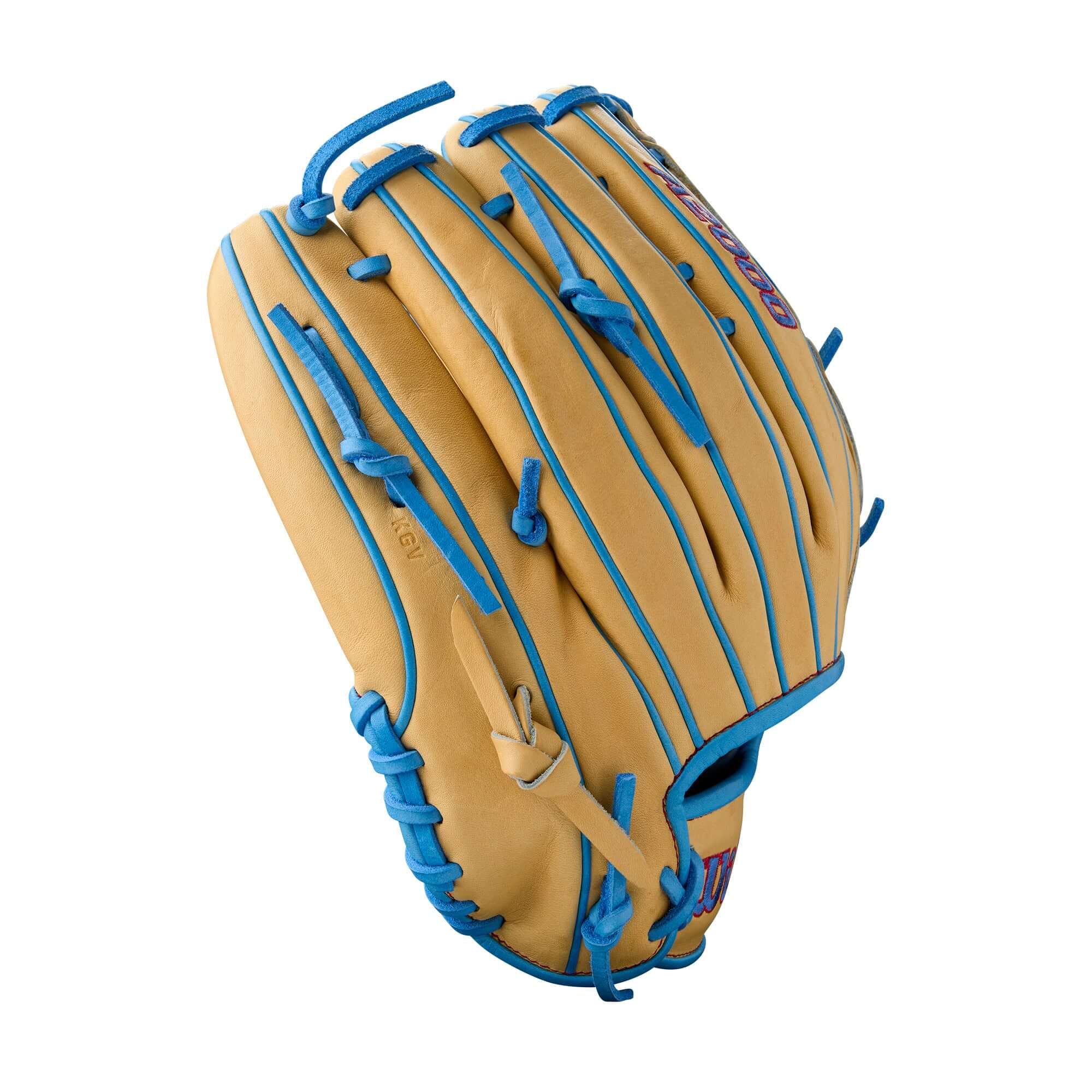Wilson Summer 2025 A2000 B125 Pitcher's Baseball Glove Blonde/Sky Blue/Red 12.5" LHT - Image 4