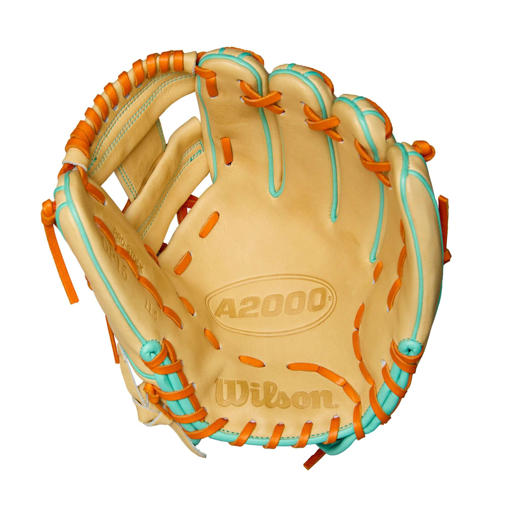 Wilson Summer 2025 A2000 DP15 Infield Baseball Glove Blonde/Seafoam/Orange 11.5" - Image 3