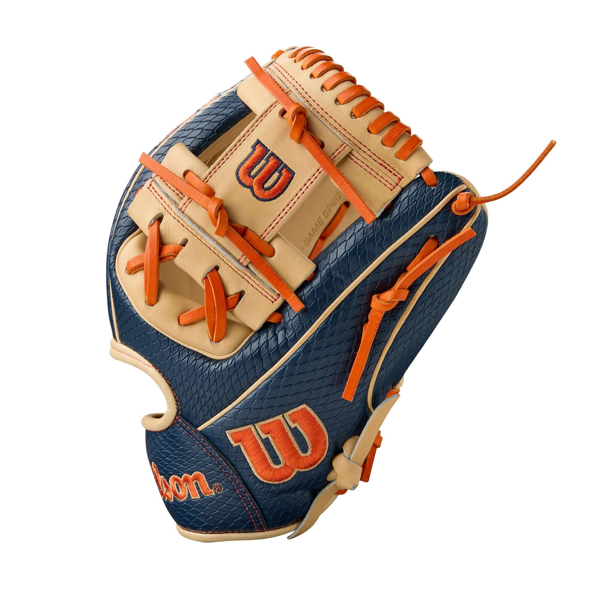 Wilson Summer 2025 A2000 Jose Altuve Game Model Infield Baseball Glove Navy/Blonde/Orange 11.5" - Image 4
