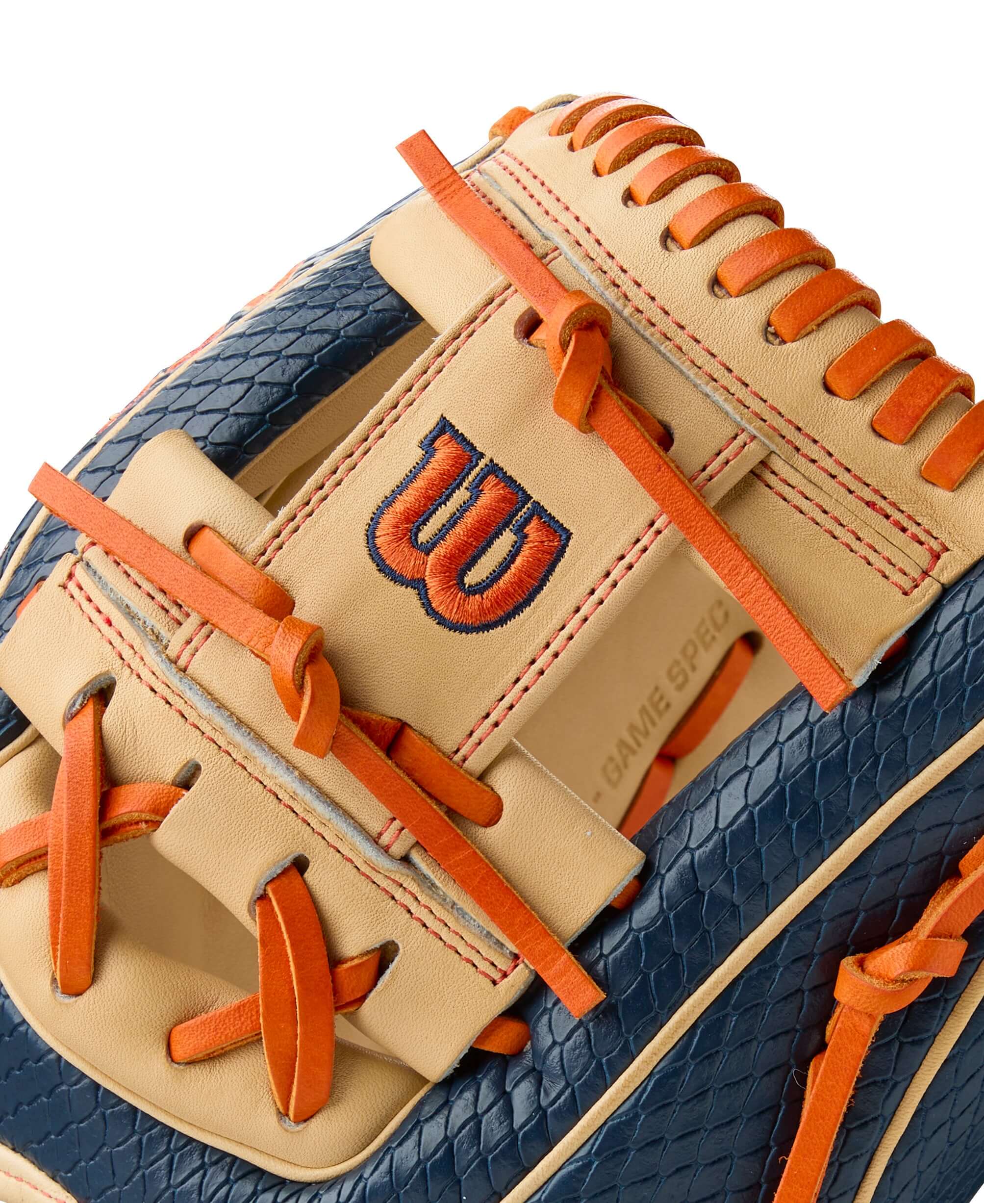 Wilson Summer 2025 A2000 Jose Altuve Game Model Infield Baseball Glove Navy/Blonde/Orange 11.5" - Image 9