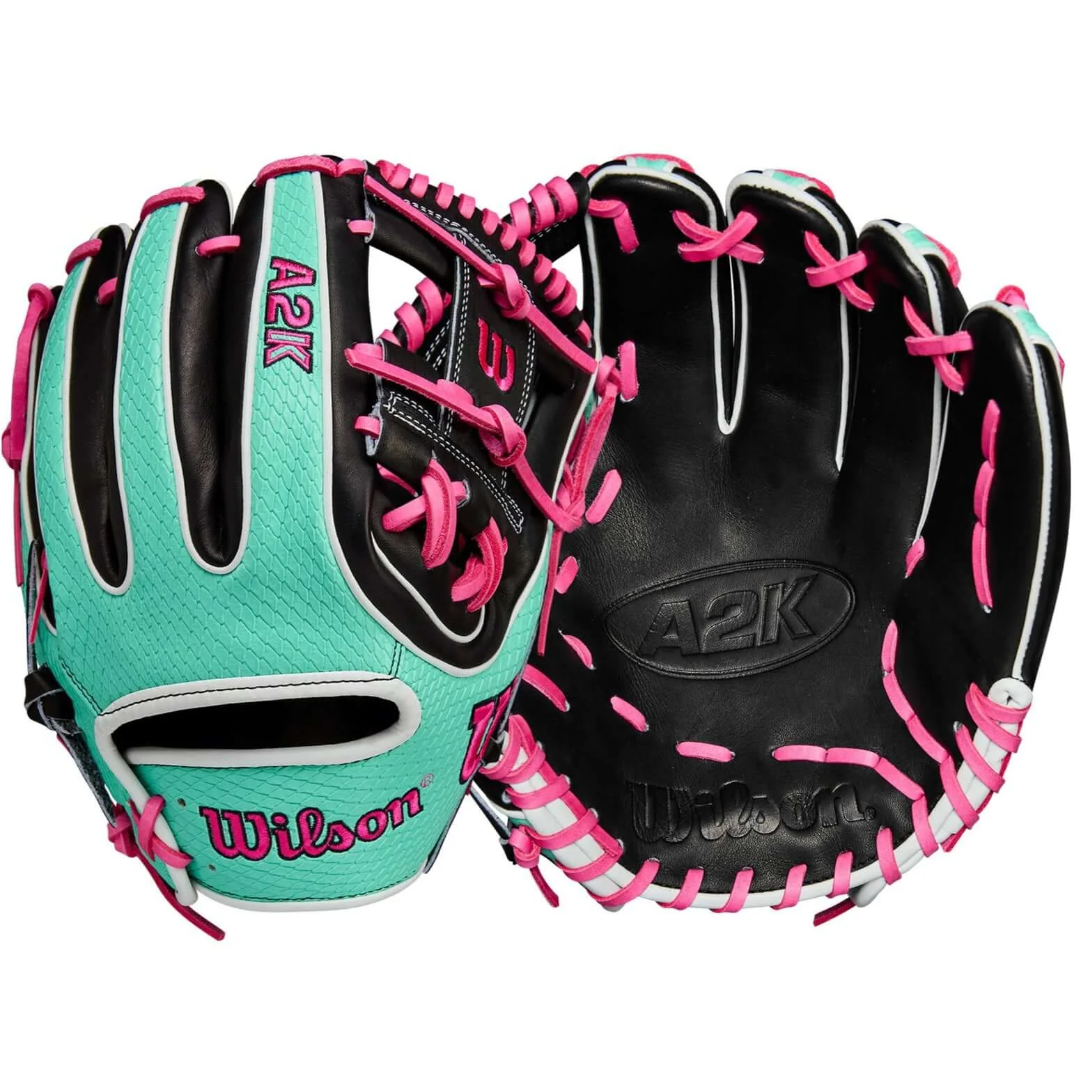 Wilson Summer 2025 A2K 1720SS Infield Baseball Glove Black/Seafoam/Flamingo/11.5"