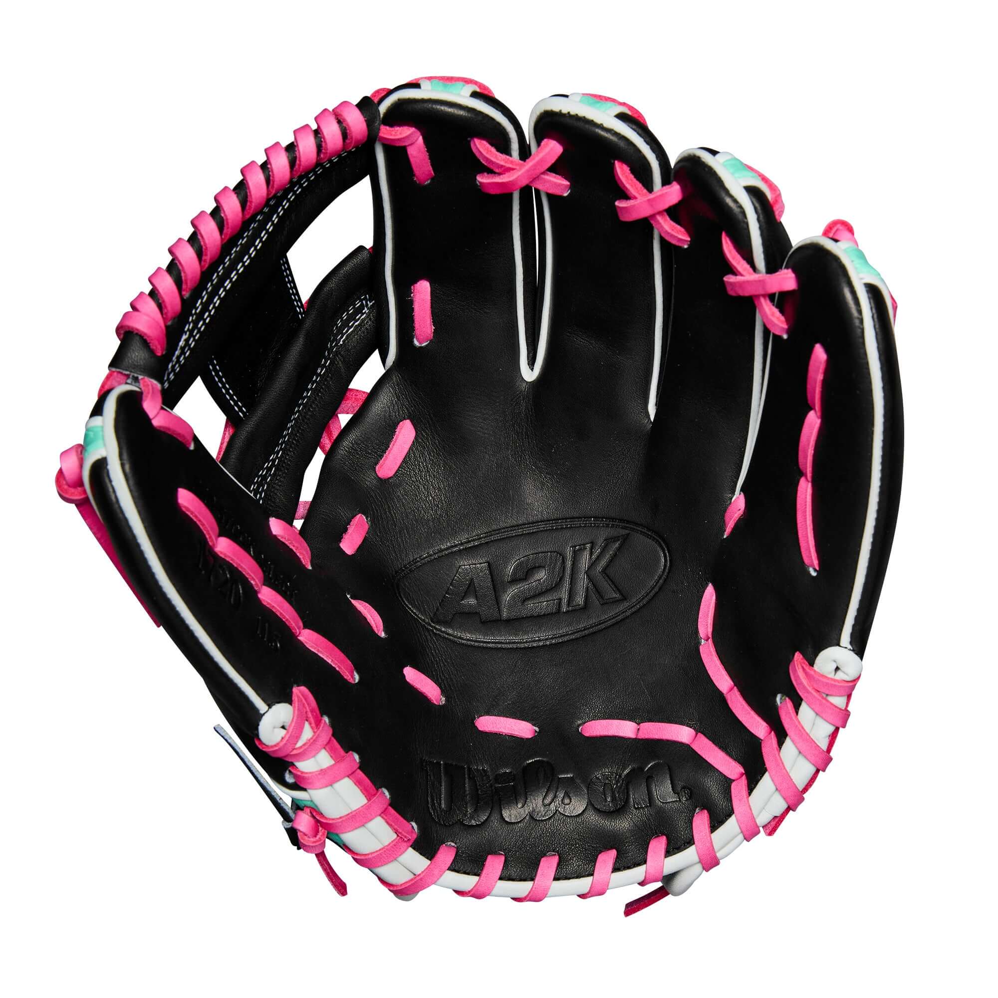 Wilson Summer 2025 A2K 1720SS Infield Baseball Glove Black/Seafoam/Flamingo/11.5" - Image 3