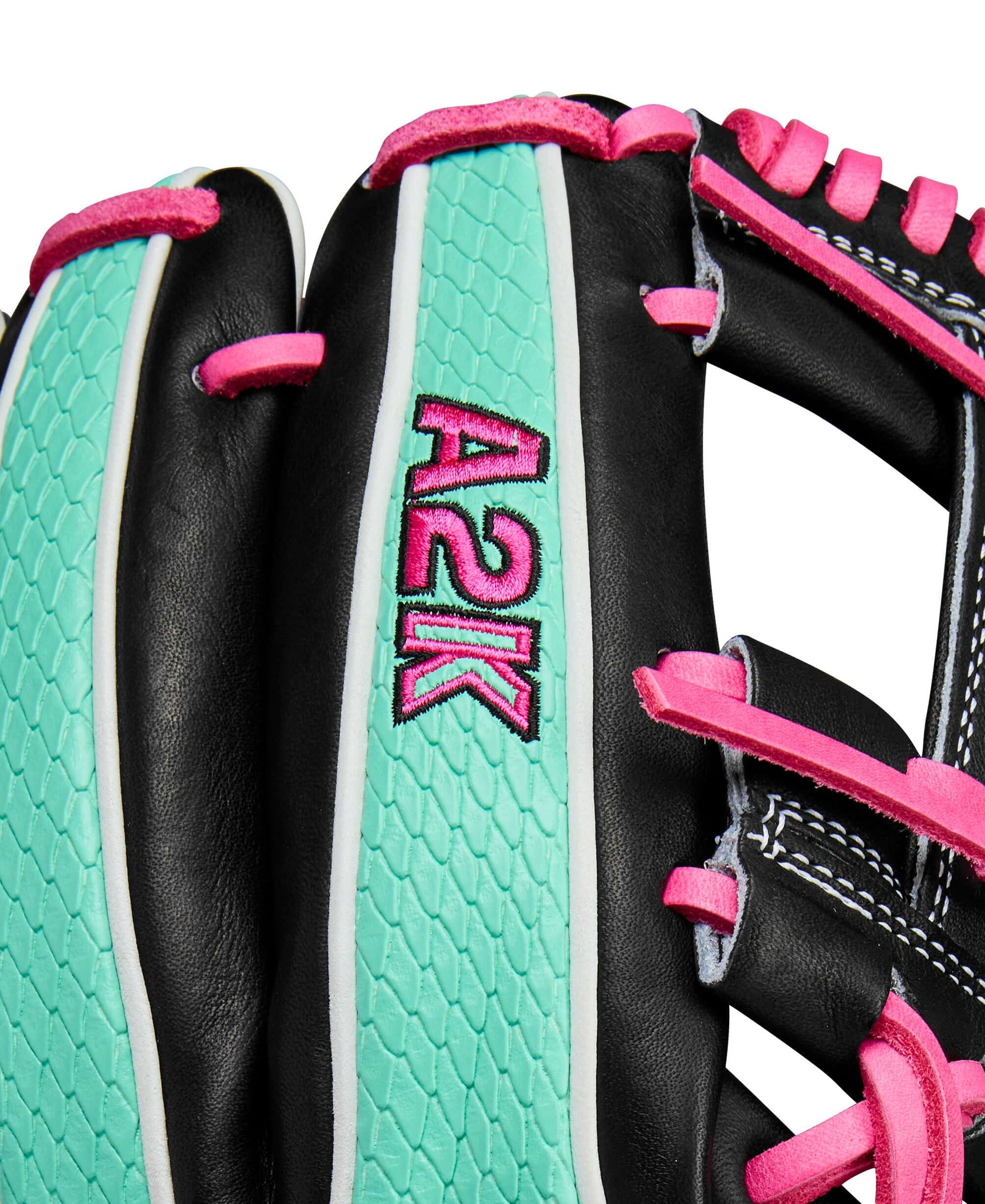 Wilson Summer 2025 A2K 1720SS Infield Baseball Glove Black/Seafoam/Flamingo/11.5" - Image 8