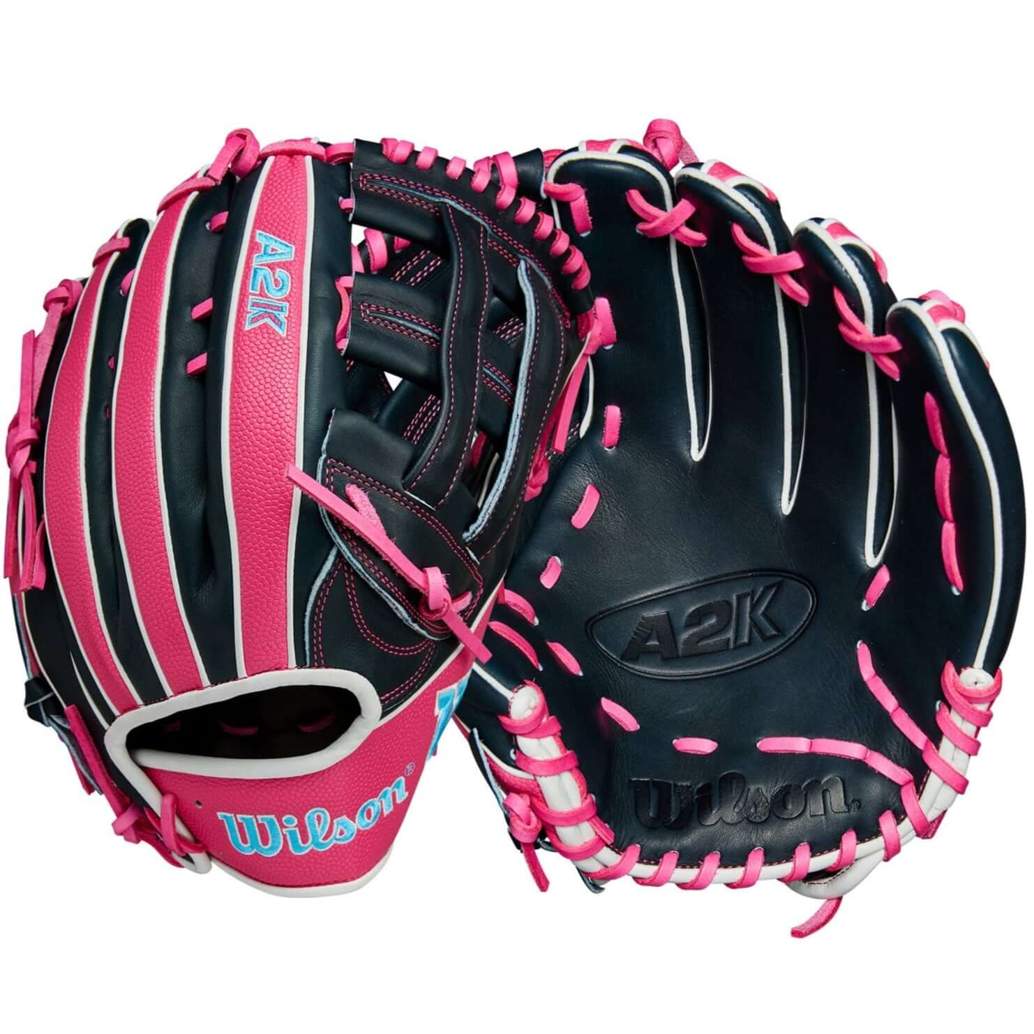 Wilson Summer 2025 A2K 1750 Outfield Baseball Glove Navy/Flamingo 12.5" LHT