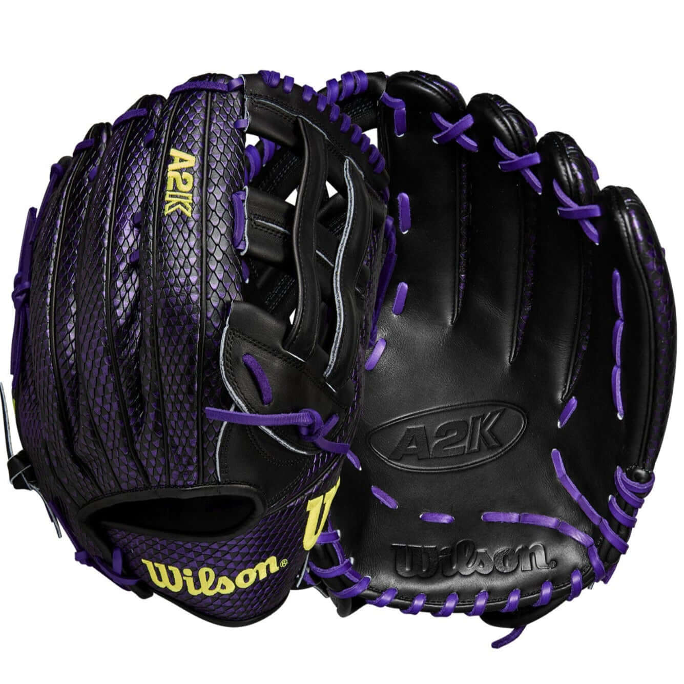 Wilson Summer 2025 Brenton Doyle A2K BD9 GM Outfield Baseball Glove Black/Purple/Yellow 12.75"