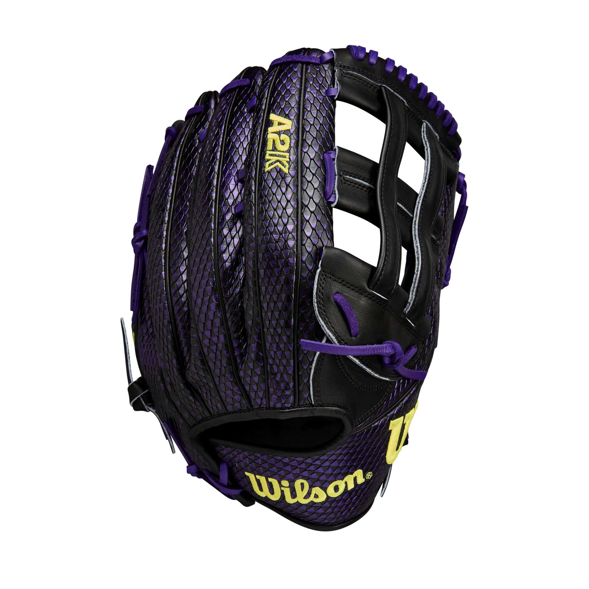 Wilson Summer 2025 Brenton Doyle A2K BD9 GM Outfield Baseball Glove Black/Purple/Yellow 12.75" - Image 2
