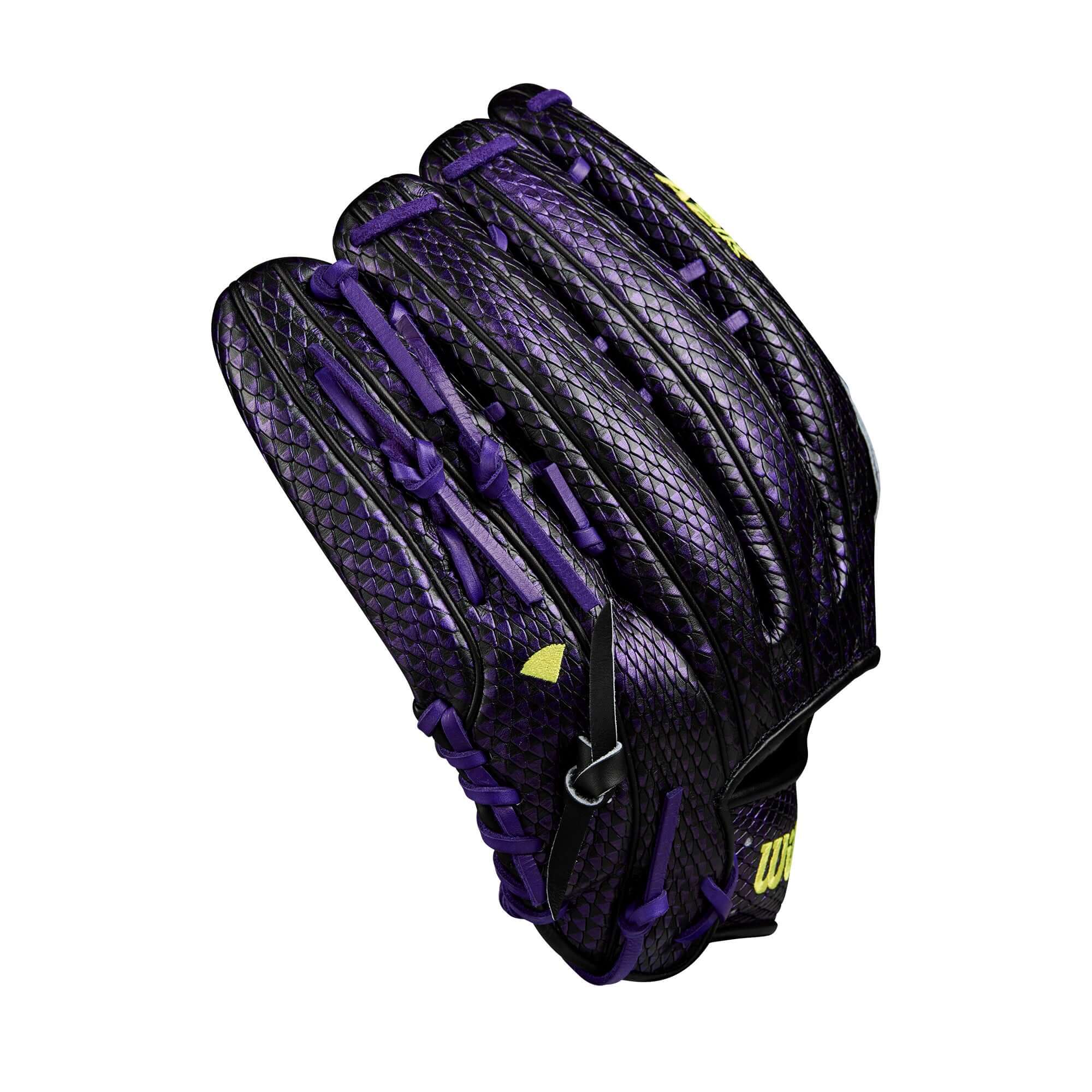 Wilson Summer 2025 Brenton Doyle A2K BD9 GM Outfield Baseball Glove Black/Purple/Yellow 12.75" - Image 8