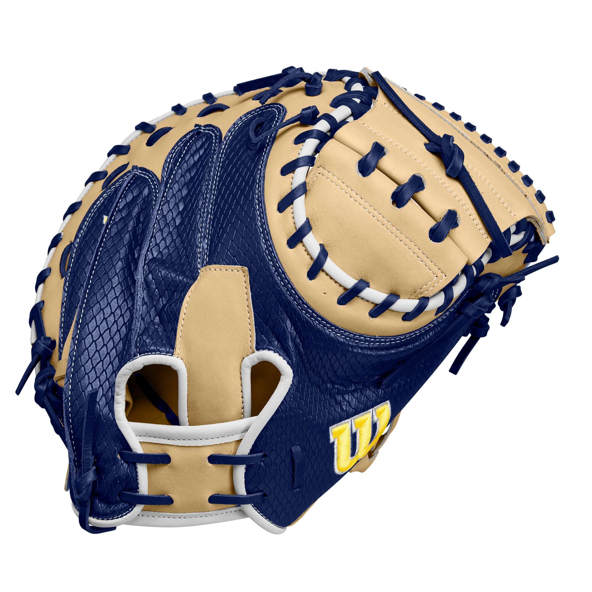 Wilson Winter 2024 A2000 SA34SS Catcher's Mitt Blonde/Navy 34" - Image 2