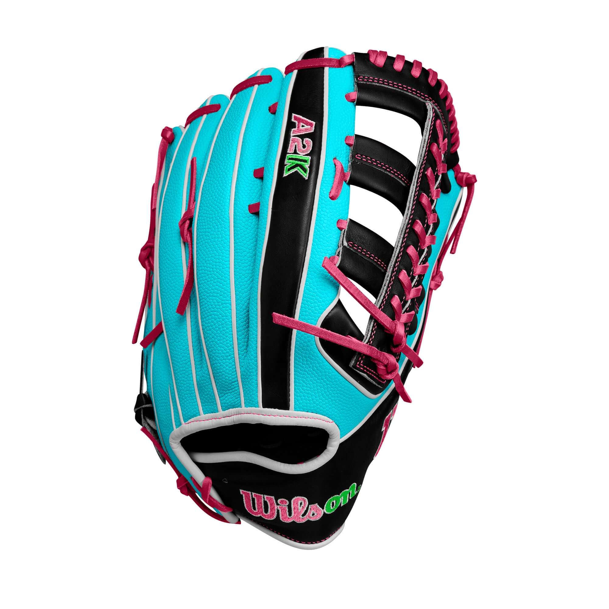 Wilson Winter 2024 A2K 1810SS Seafoam/Black/Flamingo 12.75" - Image 4